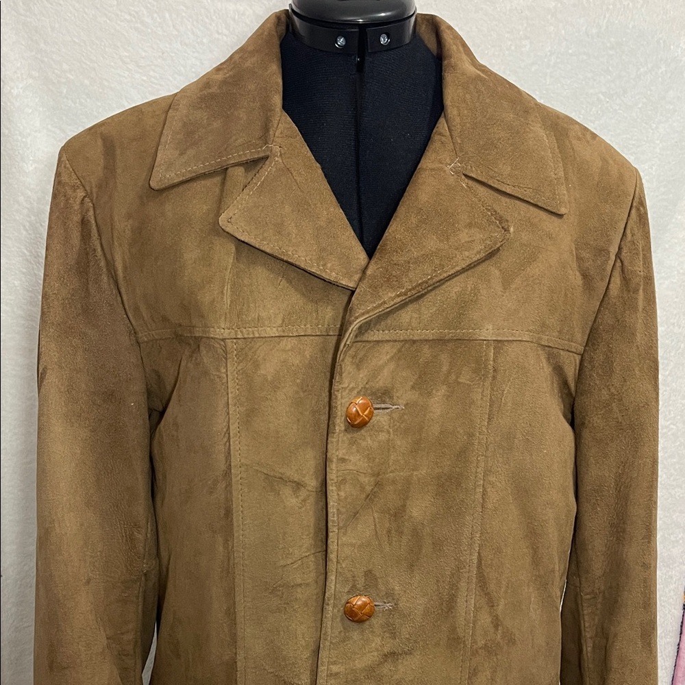 Gino Leathers Men's Tan Suede Trench Coat